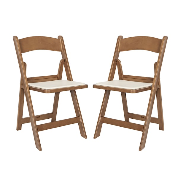 Flash Furniture HERCULES Commercial Chestnut Indoor/Outdoor Lightweight Wood Look Resin Folding Event Chair, 2PK 2-L-1-WG-RESIN-CHSNT-GG - main